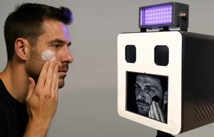 Fotoboo fotomatón para eventos en Barcelona, fiestas privadas, ferias y empresas, fotomatón con IA, videomatón 360 y espejo mágico.