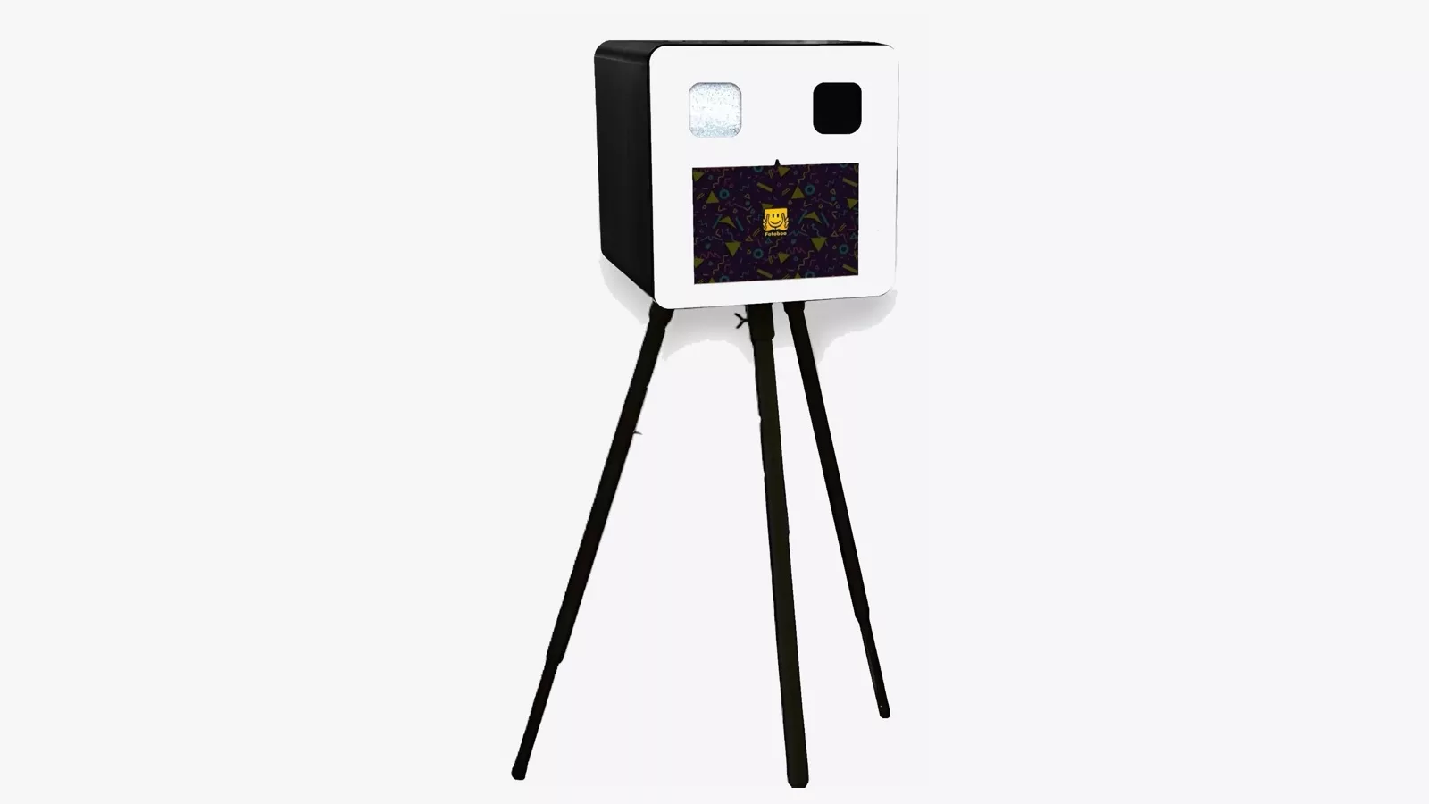Fotomatón de pago por uso de Fotoboo con pantalla táctil, cámara y trípode